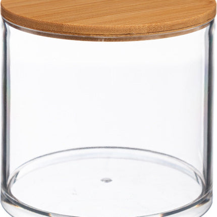 FiveÂ® Wattenschijfjes dispenser bamboe deksel - Wattenschijfjes - Met deksel