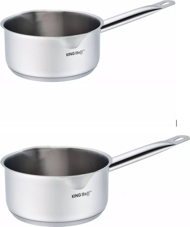 2 x Kinghoff steelpan Ø14 cm en Ø18 cm - 1 en 2,1 liter