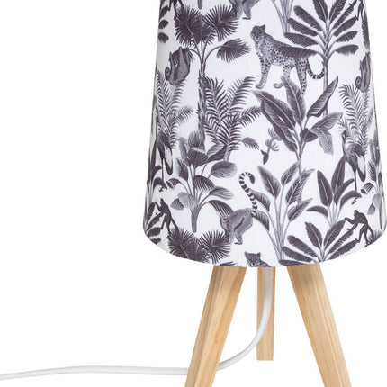 Lamp Jungle Zwart Wit Houten Driepoot