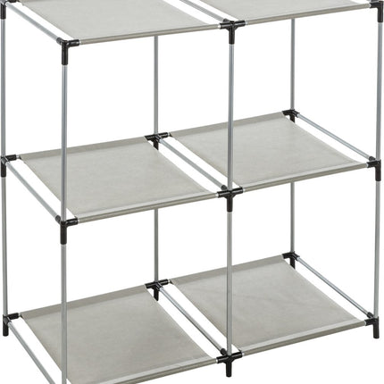 5Five Opbergrek 2-laags - metaal - kunststof - grijs - 67 x 68 cm - voor opbergmanden