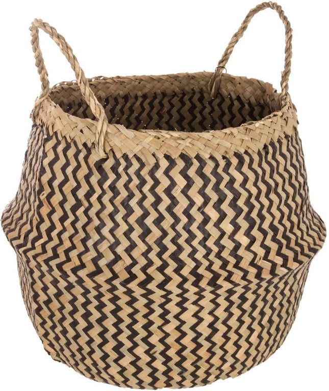 Atmosphera Opbergmand Imran - rond - riet - D35 x H40 cm - decoratie mand