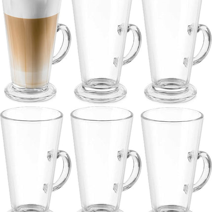 Vivalto Caffe Latte macchiato/koffie glazen model Paris - transparant glas - 6x stuks - 280 ml