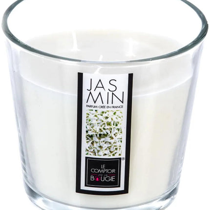 Atmosphera Candles Geurkaars - 2x - in glas - jasmijn aroma - 40 branduren - 13 x 12 cm - woondecoratie - geurkaarsen