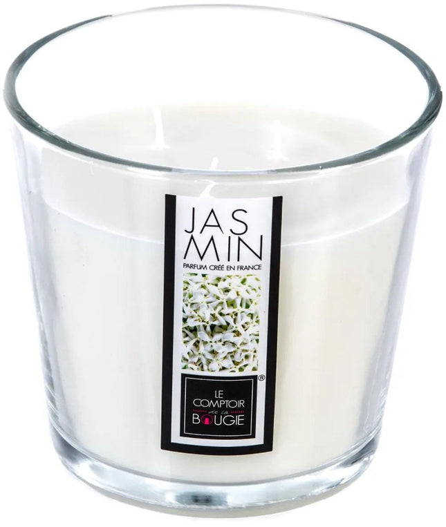 Atmosphera Candles Geurkaars - in glas - jasmijn aroma - 40 branduren - 13 x 12 cm - woondecoratie - geurkaarsen