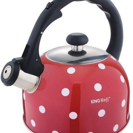 Kinghoff Fluitketel rood stippel - 2,6 l