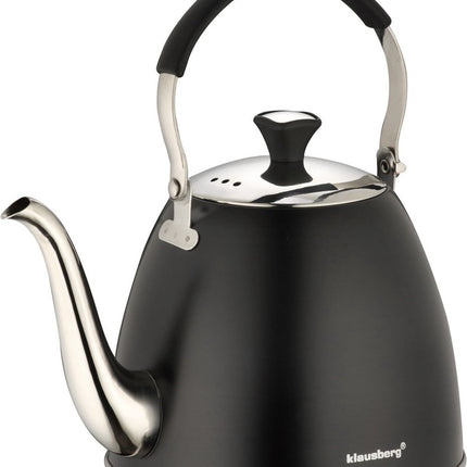 Klausberg 7570 - Fluitketel - zwart - 1.1 liter - Inductie, Gas, Elektrisch, Keramisch en Halogeen Fluitketel