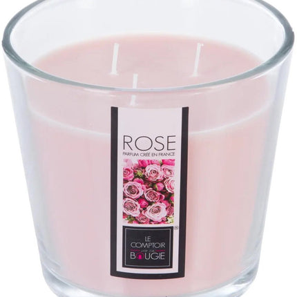 Atmosphera Candles Geurkaars - 3x - in glas - rozen bloemen aroma - 40 branduren - 13 x 12 cm - woondecoratie - geurkaarsen