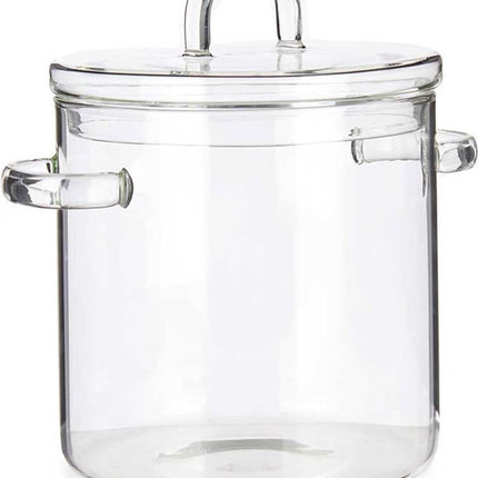 Vivalto Kookpan met deksel - borosilicaat glas - 2.2 L - D19 x H21 cm - transparant