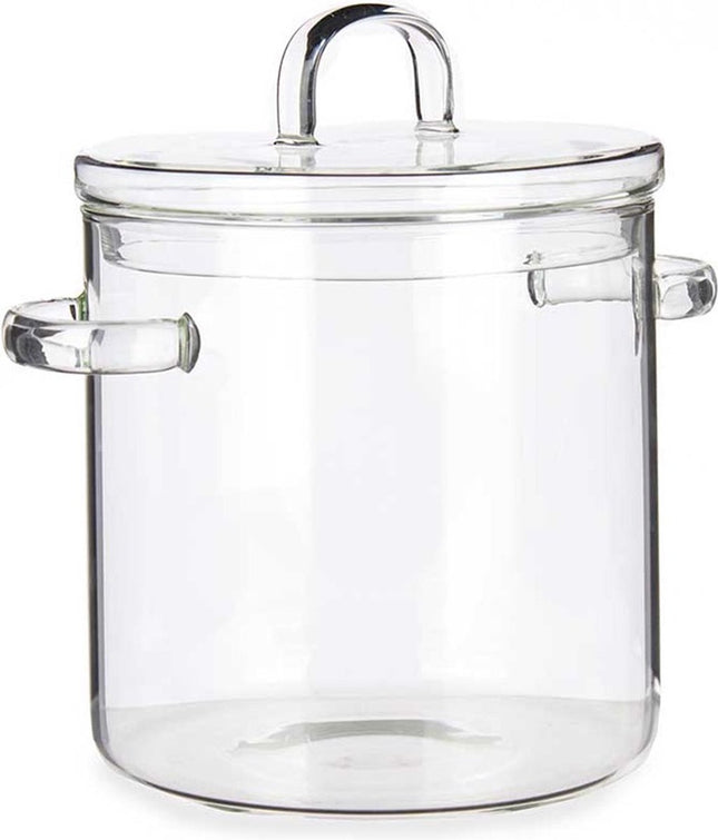 Vivalto Kookpan met deksel - borosilicaat glas - 2.2 L - D19 x H21 cm - transparant