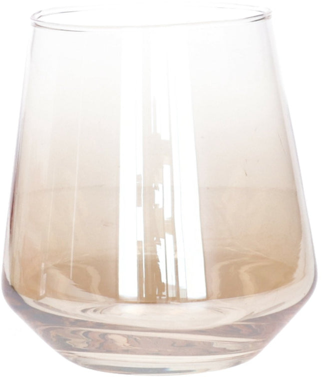 Secret de Gourmet Drinkglazen Olga Crystal - 12x stuks - amber glas - 450 ml - H11 cm - waterglazen - Sapglazen