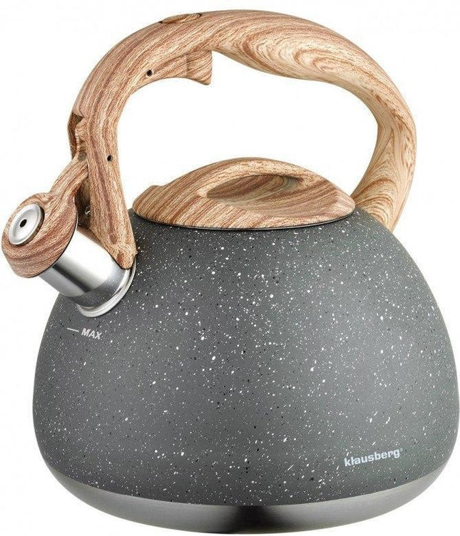 Klausberg 7509 - Fluitketel - grijs marmer - 2.8 liter
