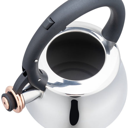 Klausberg 7776 - Fluitketel met fluit - 2.5 liter - RVS - Zilverkleurig