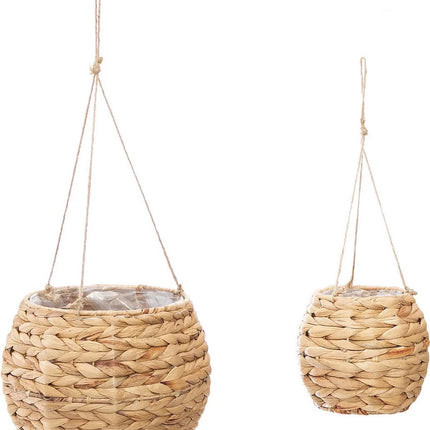 Atmosphera Plantenhanger set - 2x - waterhyacint - klein / groot - hangpot binnen