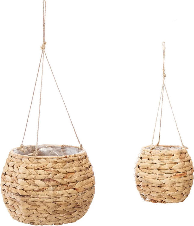 Atmosphera Plantenhanger set - 2x - waterhyacint - klein / groot - hangpot binnen