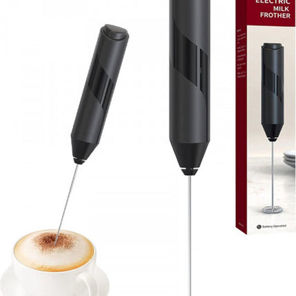 Elektrische Melkopschuimer - Melkklopper - Zwart - RVS - Draadloos - Cappuccino/Slagroom/Saladedressings