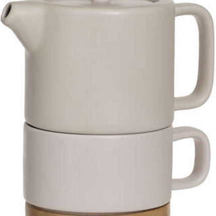 Secret de Gourmet 3 in 1 Theepot + Kopje + Onderzetter Keramiek - Nude Rose
