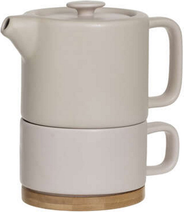 Secret de Gourmet 3 in 1 Theepot + Kopje + Onderzetter Keramiek - Nude Rose