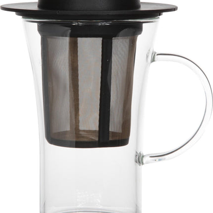 Finum Theeglas En Filter En Deksel - Zwart