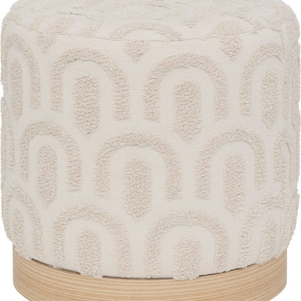Atmosphera Copas Poef - Ø38xH38cm - Voetbankje - Wit