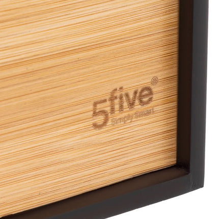 5Five lectuurbak/tijdschriften cassette - 3x - zwart/bruin - B9 x D25 x H30 cm - hout