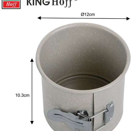 KingHoff KH-1979 Ronde Cakevorm 12 cm - Hoogte 10,3 cm - Marmer Non-Stick Laag - Koekvorm Sluiting - Ovenbestendig tot 220°C - Ovenvorm - Bakvorm