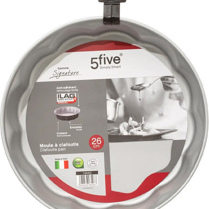 5Five Taarten bakken bakvorm/bakgerei Backery Pro - metaal - anti-aanbak laag - zwart - 26 x 6.5 cm