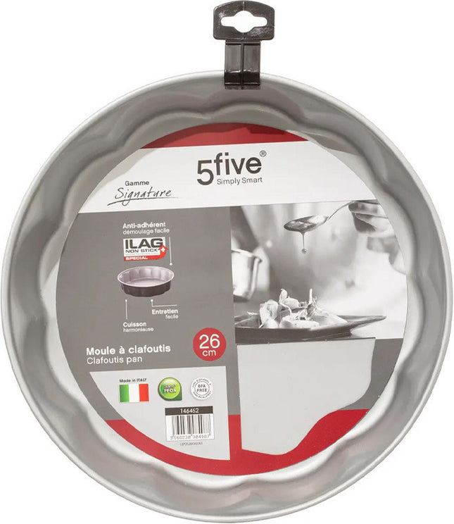 5Five Taarten bakken bakvorm/bakgerei Backery Pro - metaal - anti-aanbak laag - zwart - 26 x 6.5 cm