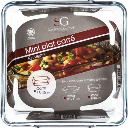 Serveerschaal Secret de Gourmet Kristal Transparant (15 x 15 cm)