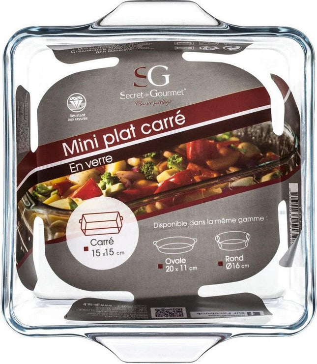 Serveerschaal Secret de Gourmet Kristal Transparant (15 x 15 cm)
