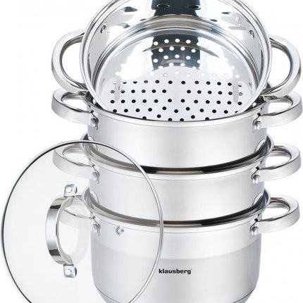 Klausberg 7140 - stoompan - 5 delig - 20cm - rvs - alle warmtebronnen