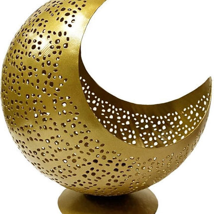 Waxinelichthouder lantaarn maan goud