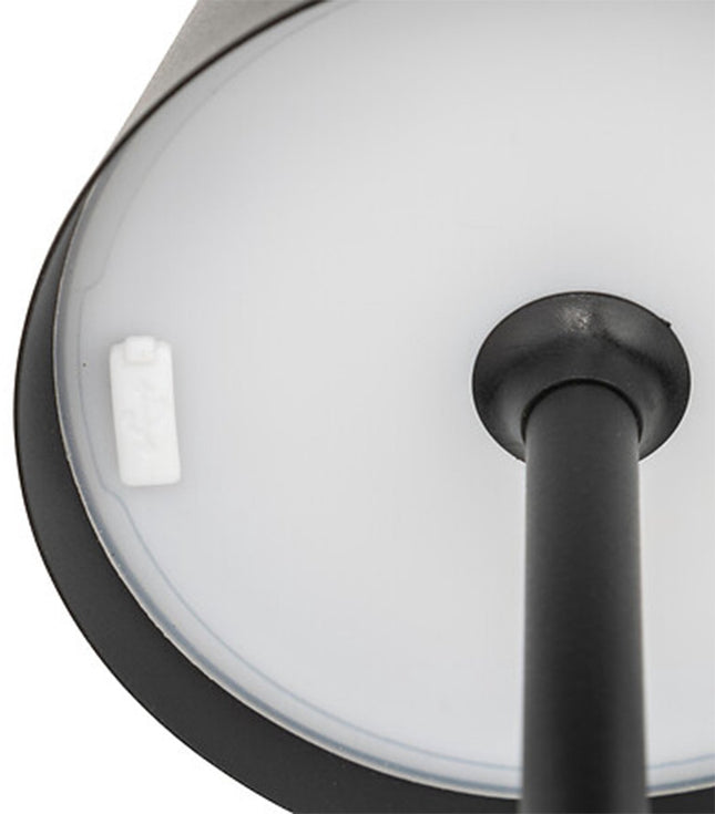 Atmosphera portable tafellamp Cody - zwart - draadloos/oplaadbaar - binnen/buiten - aanraaksensor