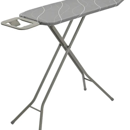 KINGHOFF KH-1939 Strijkplank – 114×35,5 cm – 7-hoogtes verstelbaar – Met Strijkijzerhouder – Grijs