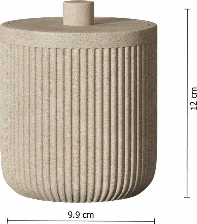 5Five Wattenpot zandkleur - Potje met deksel