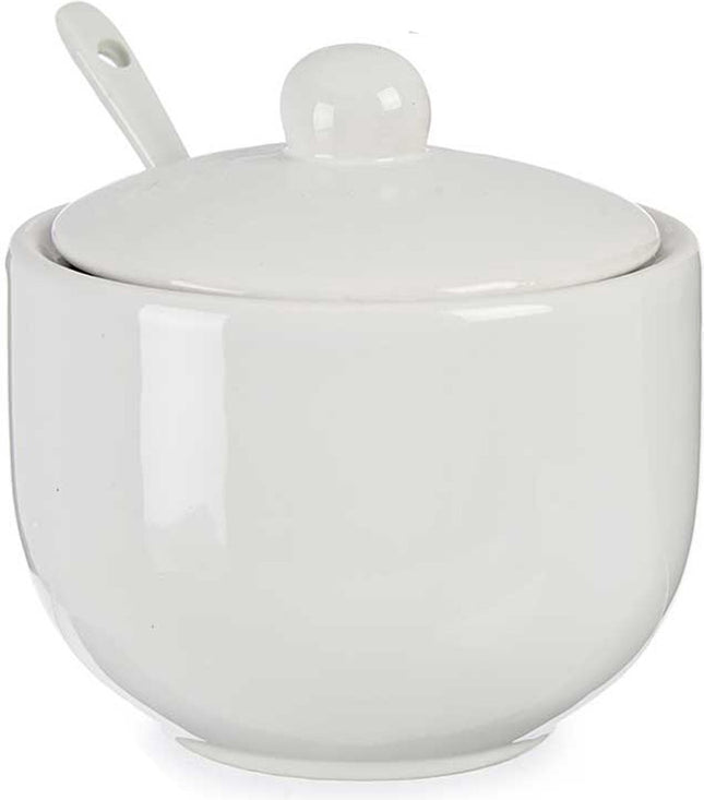 Vessia Suikerpot met deksel - wit - 310 ml - porselein - 10 x 10 x 9,5 cm