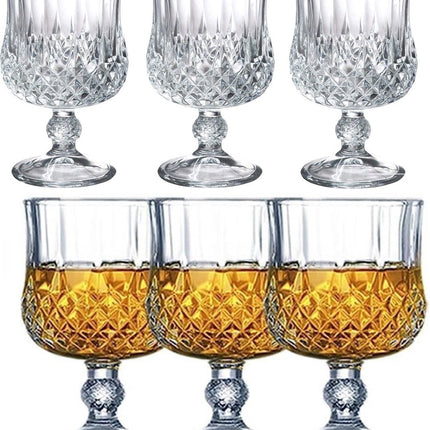 Luxe geslepen glazen op voet -set van 6 - 206 ML - Cocktailglas