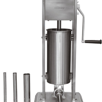 Klausberg Worstenvuller 5 kg - RVS - Verticaal Model KB-7930 - Professioneel voor Thuisgebruik - Incl. 4 Trechters - Handmatig
