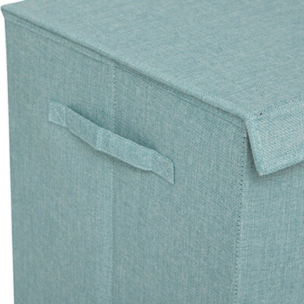 5Five Eureka sorteer wasmand - 74 liter - lichtblauw - 37 x 37 x 60 cm - MDF/Polyester stof - met afsluitklep