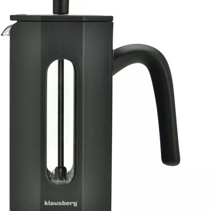 Klausberg KB7676 - Piston Koffie- en Theezetter - 0,35 Liter - Octagonaal Design- Theemaker - RVS en Boorosilicaat Glas - Geschikt voor Koffie, Thee en Kruiden