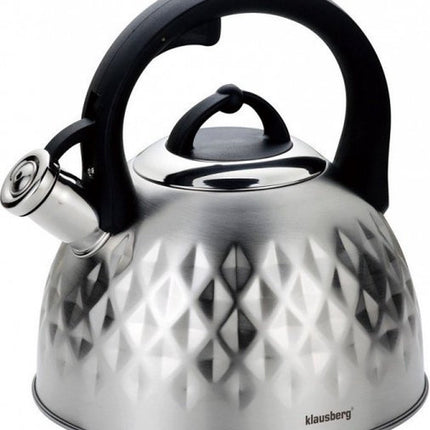 Klausberg 7549 - Traditionele fluitketel - zilver kleurig - 3 liter