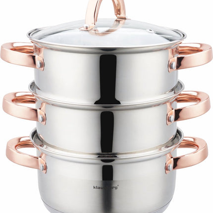Klausberg 7726 - stoompan -4 delig - 18 cm - rvs - alle warmtebronnen