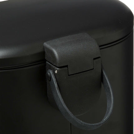 5Five Badkamer/toilet accessoires set - WC-borstel/pedaalemmer 6L- zwart - metaal/polyresin