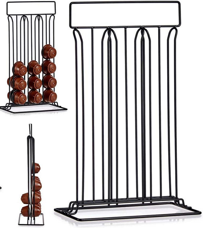 Kinvara Koffie cup/capsule houder/dispenser - metaal - voor 36 cups - 10 x 25 x 38 cm cm - Geschikt voor Dolce Gusto cups