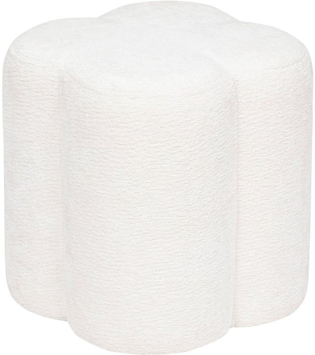 Atmosphera Lavon Poef - Ø35xH38cm - Wit