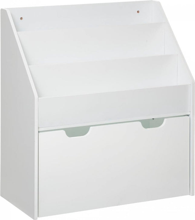 Atmosphera for Kids- Kinderboekenkast- MDF- Met Wielen- Wit- 63 x 30 x 70 cm
