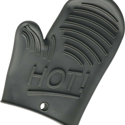 Siliconen ovenwant/ovenhandschoen grijs 15,5 x 21 cm - Pannenlap - Keukenhandschoen