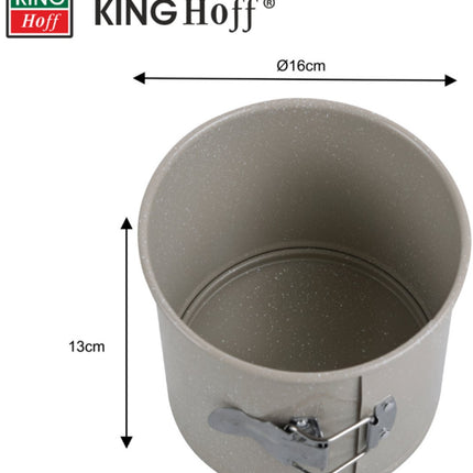 KingHoff KH-1980 Hoge Cakevorm - Rond - Diameter 16 cm, Hoogte 13 cm - Marmer Non-Stick Laag - Ovenbestendig tot 220°C - Bakvorm - Ovenvorm - Taartvorm