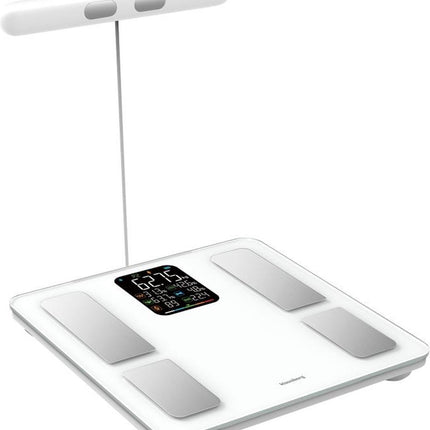 Klausberg 7857 - Slimme Bluetooth Personenweegschaal met Lichaamsanalyse en Handgreep – Gewicht, BMI, Vetpercentage, Spiermassa, Kleurendisplay -wit