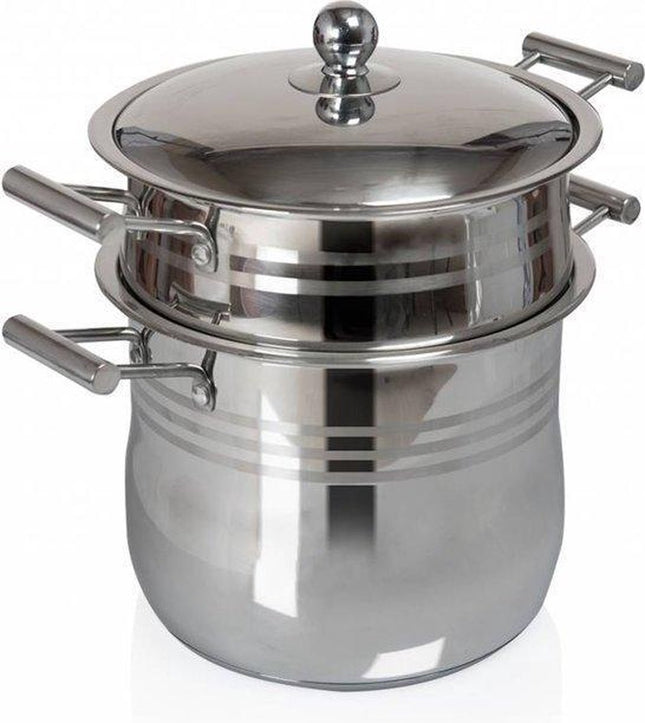 couscous pan / stoompan / Couscoussière induction 16L- Stoompan Inductie - Groot Couscous Pan - 16 Liter - Rijst en Groentestomer - Couscoussier