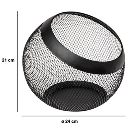 5Five Koffie cups/capsules houder - draad metaal - 24 x 21 cm - voor 70 capsules - zwart - rond